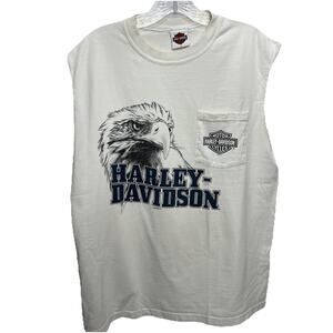 Vintage Harley Davidson Sleeveless Tribal T-Shirt Mens L